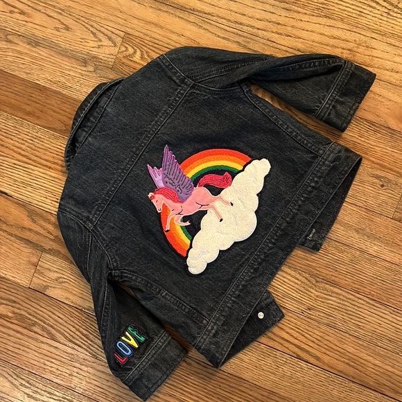 HA jean jacket unicorn EUC size 3/ 90 cm - Picture 2 of 7